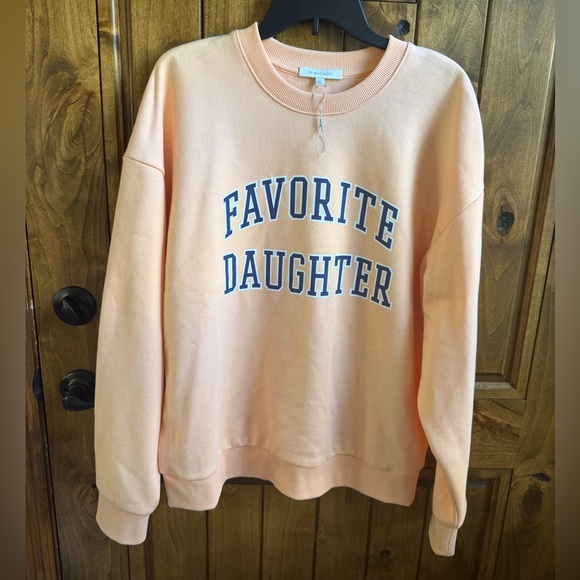 Favorite Daughter Sweaters - Favorite Daughter Peach Crewneck Sweatshirt